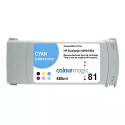 Cartouche jet d'encre cyan HP C4931A / 81 compatible
