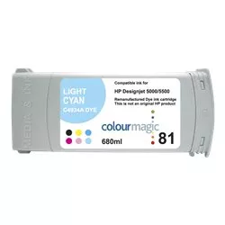 Cartouche jet d'encre cyan HP C4934A / 81 compatible