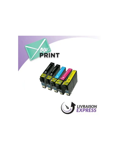 Cartouche jet d'encre 2 noir,  1 cyan, 1 magenta, 1 jaune  EPSON C 13 T 12954010 / T1295 compatible