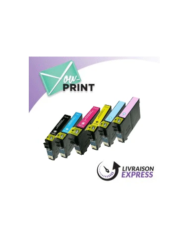 Cartouche jet d'encre 1 noir,  1 cyan, 1 magenta, 1 jaune, 1 cyan claire, 1 magenta claire  EPSON C 13 T 24384011 / 24XL compati