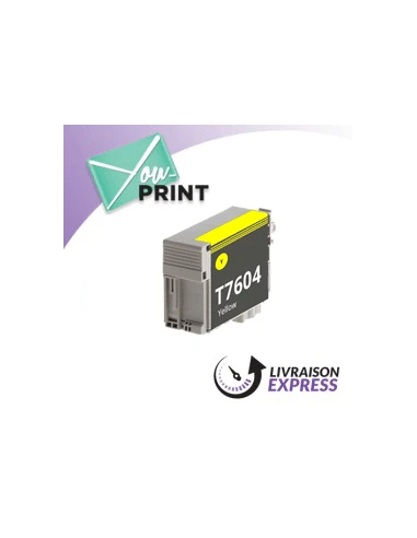 Cartouche jet d'encre jaune  EPSON C 13 T 76044010 / T7604 compatible
