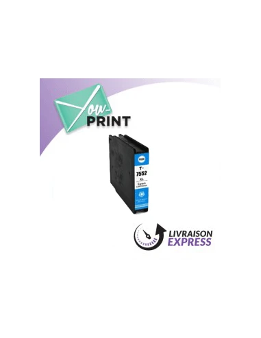 Cartouche jet d'encre cyan  EPSON C 13 T 755240 / T7552 compatible