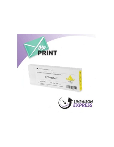 Cartouche jet d'encre jaune  EPSON C 13 T 606400 / T6064 compatible