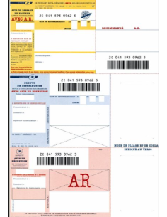Imprimés Recommandée La Poste AVEC AR Nationaux A4 avec code-barre x1000
