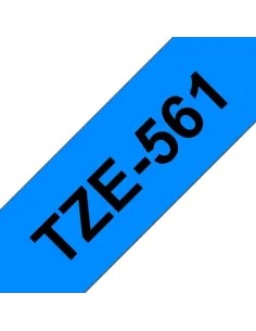 Brother TZe561 K7 titreuse texte Noir sur fond Bleu largeur 36mm x 8 Mètres