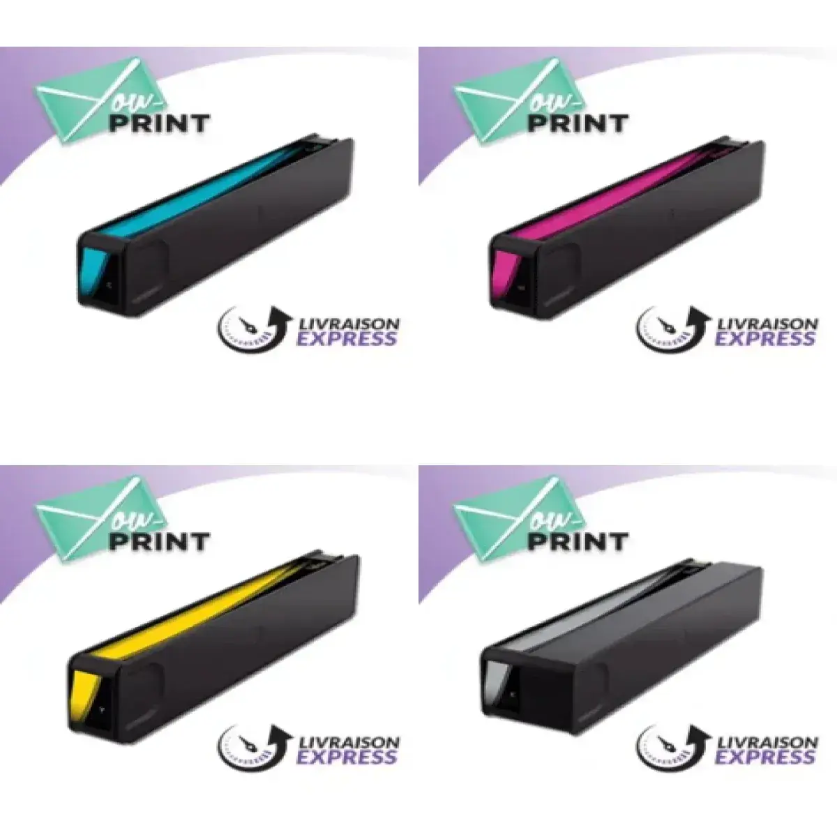 Pack de cartouches 4 couleurs (cyan, magenta, noir, jaune) HP YPD8 0