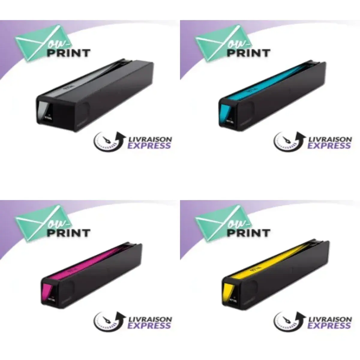 Pack de cartouches 4 couleurs (cyan, magenta, noir, jaune) HP YPCN 0