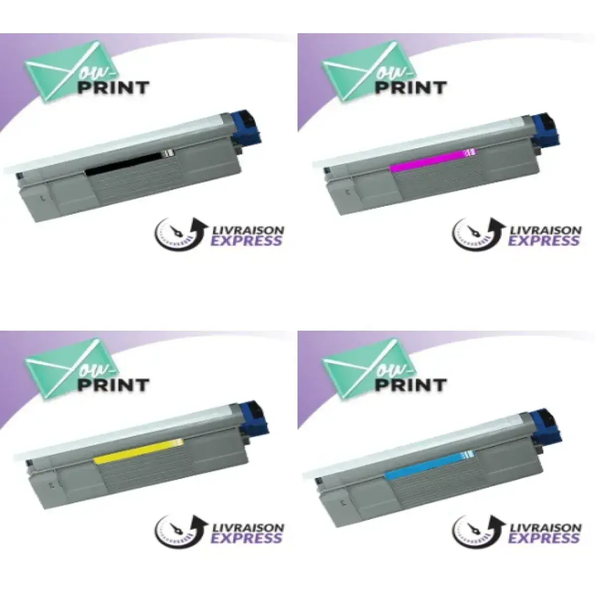Pack de cartouches 4 couleurs (cyan, magenta, noir, jaune) Oki YP43 2