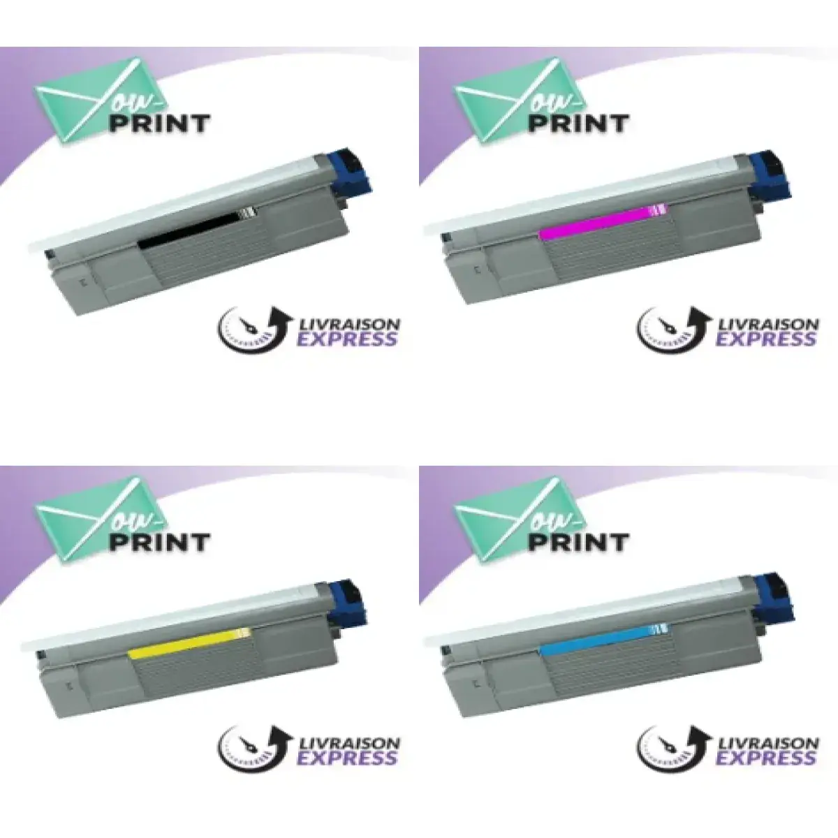 Pack de cartouches 4 couleurs (cyan, magenta, noir, jaune) Oki YP43 2