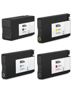 Pack de cartouches 4 couleurs (cyan, magenta, noir, jaune) HP 963  0