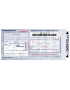 Imprimés Recommandée La Poste SANS AR Nationaux Liasse Guichet SGR1 x100